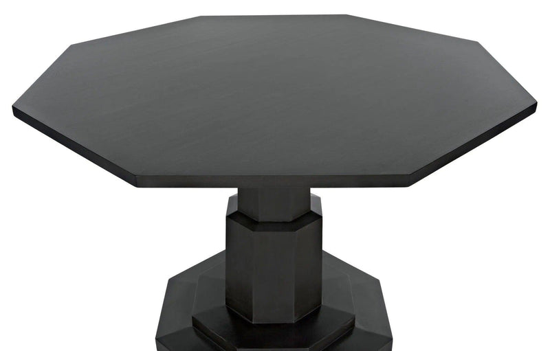 Octagon Wood Black Geometric Dining Table Dining Tables LOOMLAN By Noir