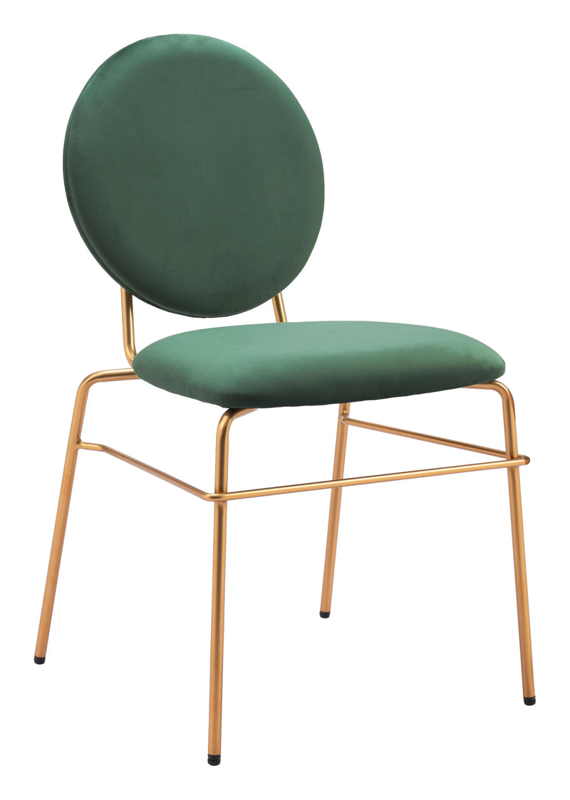 Odessa Green & Gold Armless Dining Chair (Set of 2) Dining Chairs LOOMLAN By Zuo Modern