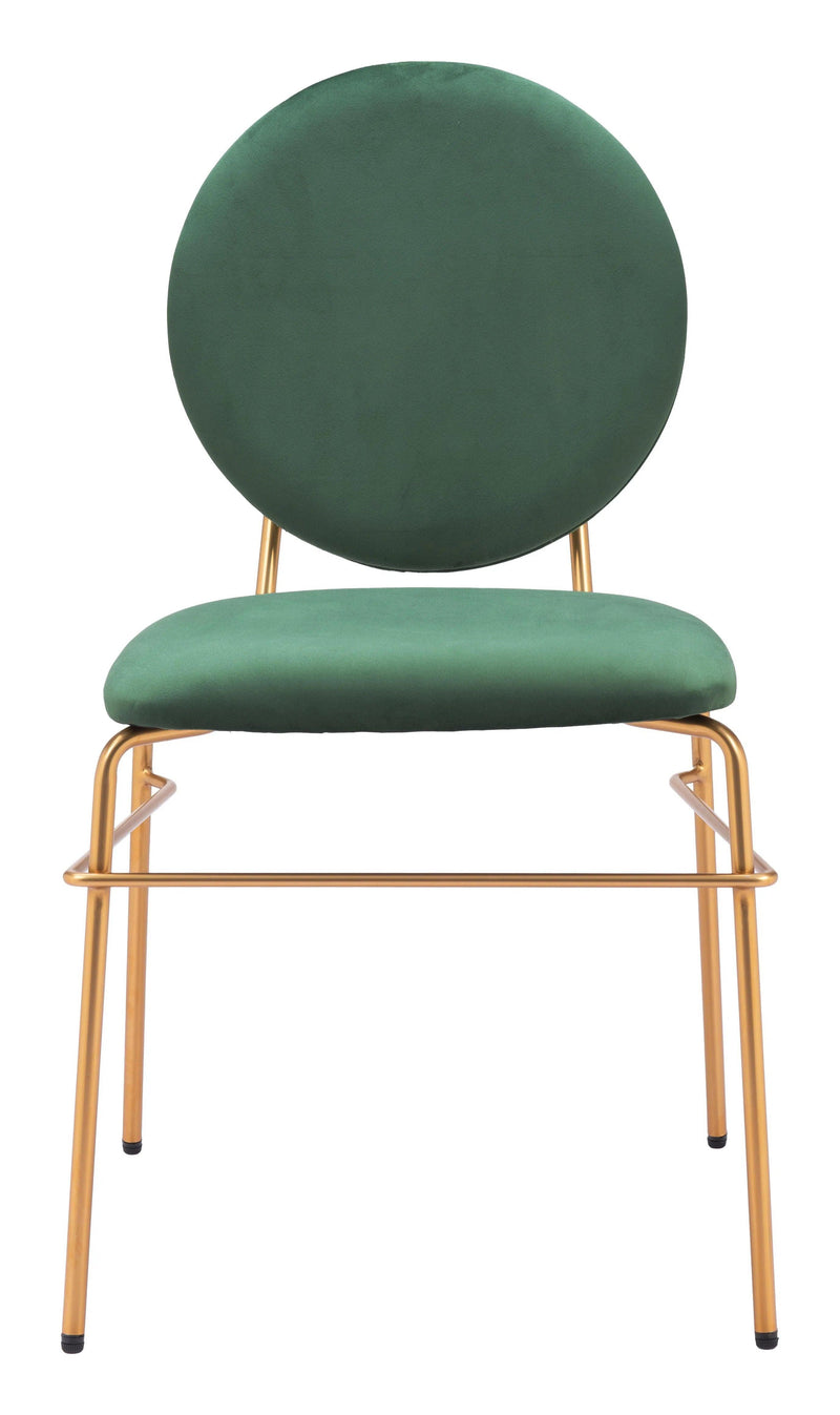 Odessa Green & Gold Armless Dining Chair (Set of 2) Dining Chairs LOOMLAN By Zuo Modern