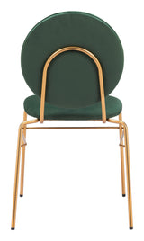 Odessa Green & Gold Armless Dining Chair (Set of 2) Dining Chairs LOOMLAN By Zuo Modern