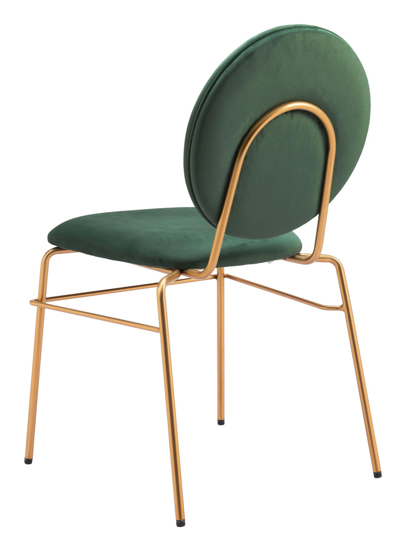 Odessa Green & Gold Armless Dining Chair (Set of 2) Dining Chairs LOOMLAN By Zuo Modern