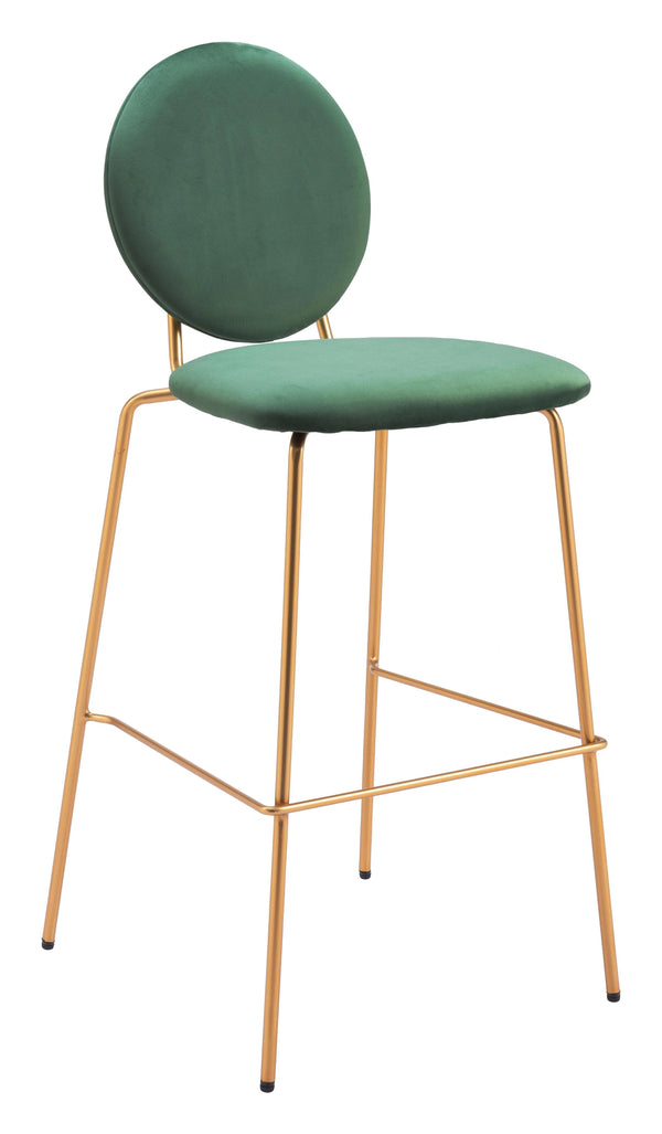 Odessa Green and Gold Barstool (Set of 2) Bar Stools LOOMLAN By Zuo Modern