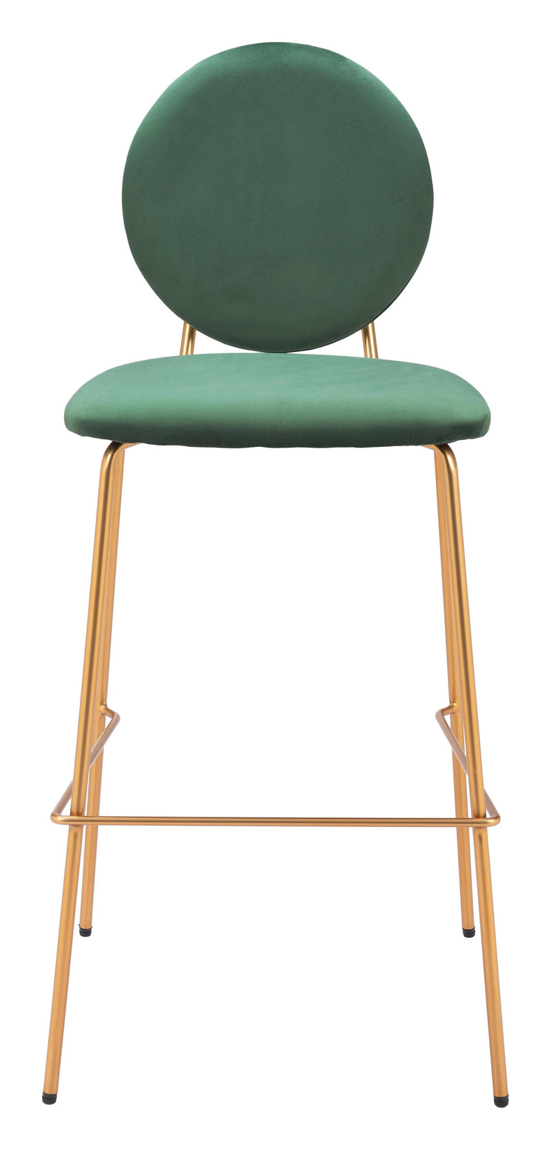 Odessa Green and Gold Barstool (Set of 2) Bar Stools LOOMLAN By Zuo Modern