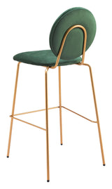 Odessa Green and Gold Barstool (Set of 2) Bar Stools LOOMLAN By Zuo Modern