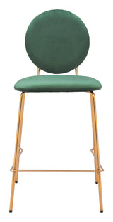 Odessa Steel Green and Gold Counter Stool (Set of 2) Counter Stools LOOMLAN By Zuo Modern