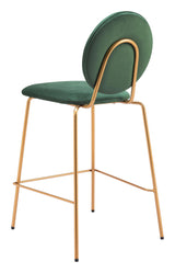 Odessa Steel Green and Gold Counter Stool (Set of 2) Counter Stools LOOMLAN By Zuo Modern