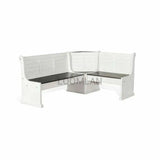 Off-White and Dark Brown Corner Breakfast Nook Dining Set Dining Table Sets LOOMLAN By Sunny D