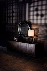 Oh Mirror, Charcoal Black Round Wall Mirror Wall Mirrors LOOMLAN By Noir