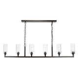 Oil Rubbed Bronze Dining Room Linear 6 Light Chandelier Chandeliers LOOMLAN By Jamie Young