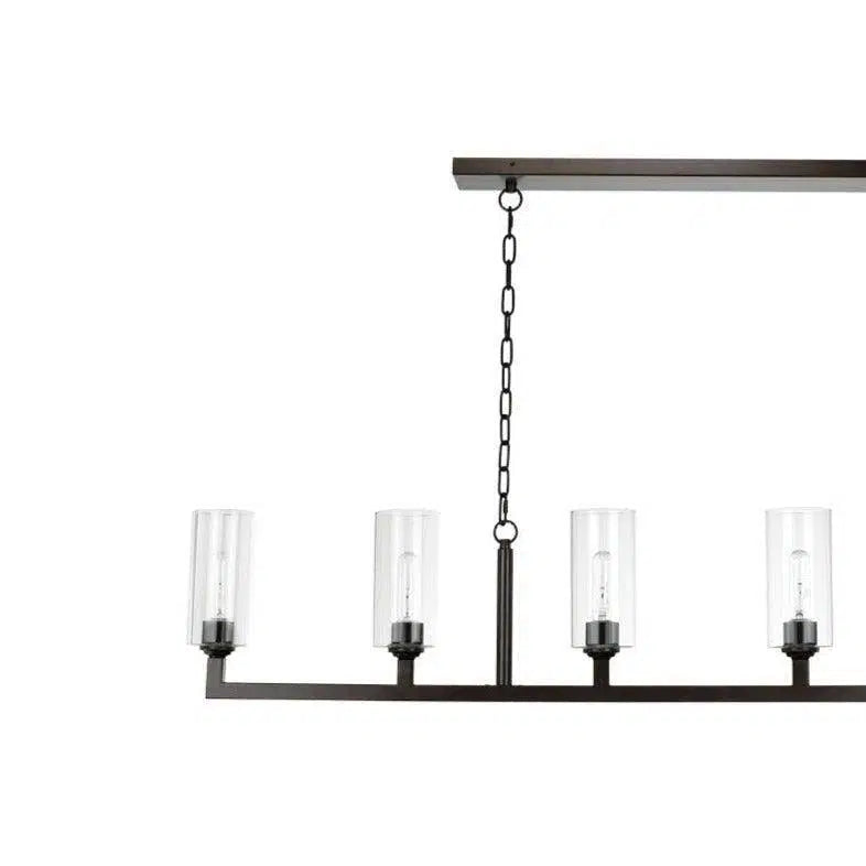 Oil Rubbed Bronze Dining Room Linear 6 Light Chandelier Chandeliers LOOMLAN By Jamie Young