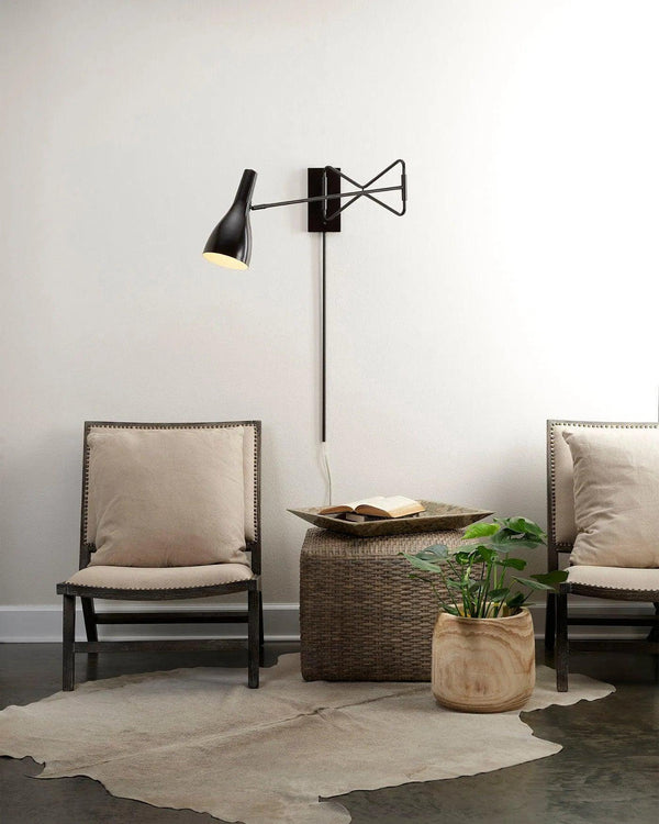 Oil Rubbed Bronze Lenz Swing Arm Wall Sconce Wall Sconces LOOMLAN By Jamie Young