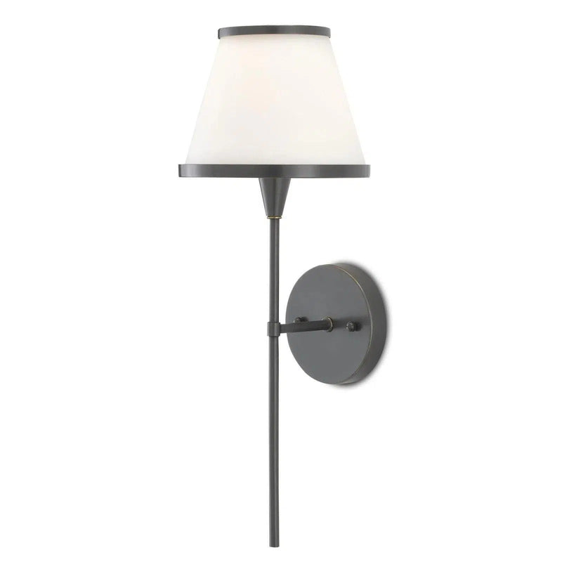 Oil Rubbed Bronze Opaque Glass Brimsley Bronze Wall Sconce Wall Sconces LOOMLAN By Currey & Co