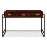 Old Brown Leather Desk Home Office Desks LOOMLAN By Sarreid