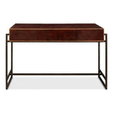 Old Brown Leather Desk Home Office Desks LOOMLAN By Sarreid