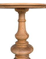 Old Elm Pedestal Wood Round Side Table Side Tables LOOMLAN By Noir