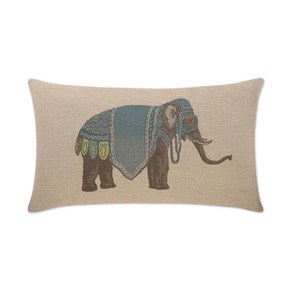 Olifant Lumbar Azure Brown Throw Pillow With Insert Throw Pillows LOOMLAN By D.V. Kap