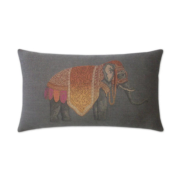 Olifant Lumbar Henna Grey Throw Pillow With Insert Throw Pillows LOOMLAN By D.V. Kap