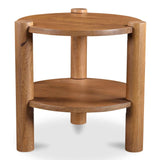 Olsen Natural Solid Mango Wood Round Accent Table Side Tables LOOMLAN By Moe's Home