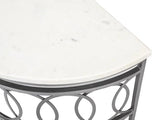 Olympia Demilune Table White Marble Top Side Tables LOOMLAN By Sarreid