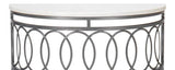 Olympia Demilune Table White Marble Top Side Tables LOOMLAN By Sarreid