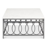 Olympia Square Coffee Table White Marble Top Coffee Tables LOOMLAN By Sarreid