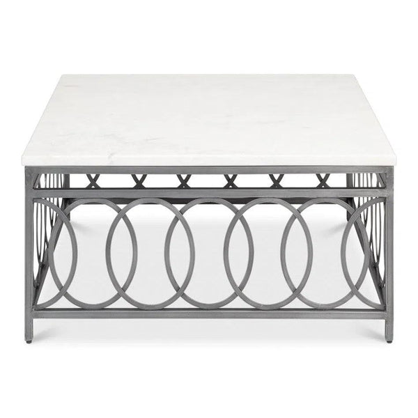 Olympia Square Coffee Table White Marble Top Coffee Tables LOOMLAN By Sarreid