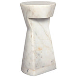 Omon Marble White Round Side Table Side Tables LOOMLAN By Noir