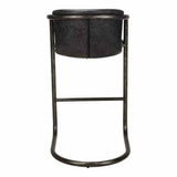 Onyx Black Leather Upholstered Barstool Bar Stools LOOMLAN By Moe's Home