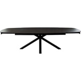 Onyx Rectangle Extension Dining Table with Black Ceramic Glass Top & Black Metal Leg Dining Tables LOOMLAN By Diamond Sofa