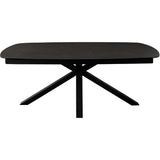 Onyx Rectangle Extension Dining Table with Black Ceramic Glass Top & Black Metal Leg Dining Tables LOOMLAN By Diamond Sofa