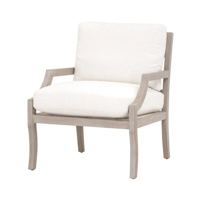 OPEN BOX Stratton Club Chair Boucle Snow Solid Beech Wood Club Chairs LOOMLAN By Essentials For Living