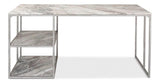 Open Desk With Shelves Marble Top Home Office Desks LOOMLAN By Sarreid