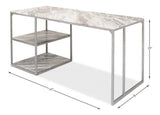 Open Desk With Shelves Marble Top Home Office Desks LOOMLAN By Sarreid