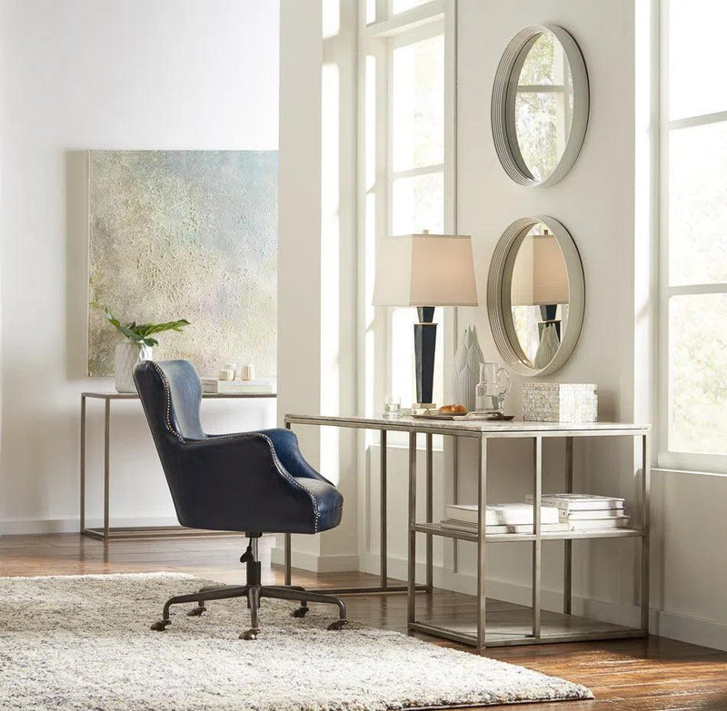 Open Desk With Shelves Marble Top Home Office Desks LOOMLAN By Sarreid