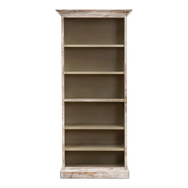 Open Shelf Bookcase Disrupted White Bookcases LOOMLAN By Sarreid