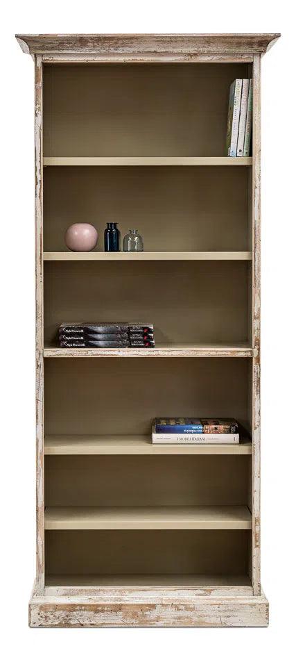 Open Shelf Bookcase Disrupted White Bookcases LOOMLAN By Sarreid