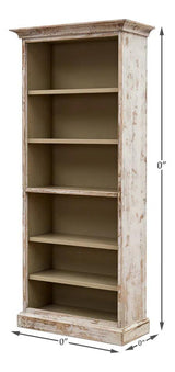 Open Shelf Bookcase Disrupted White Bookcases LOOMLAN By Sarreid