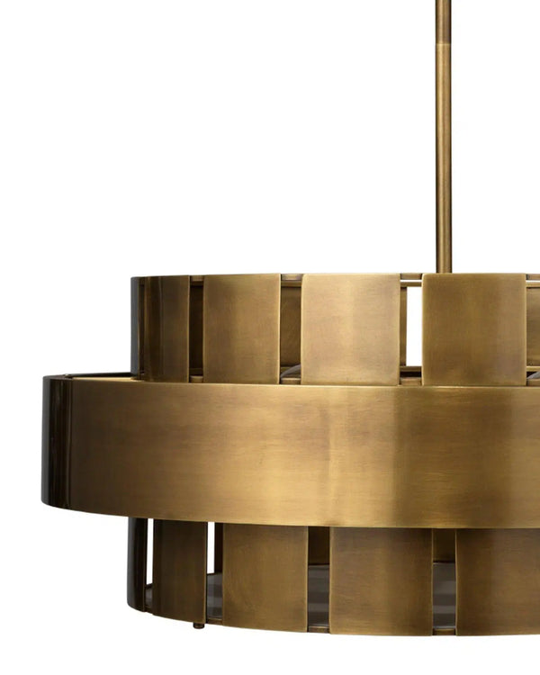 Orbit Brass Modern Round Chandelier - Large Chandeliers LOOMLAN By Jamie Young