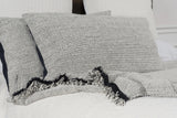 Oreo Grey and Black Cotton Throw Blanket For Bed With Shams Throw Pillows LOOMLAN By LOOMLAN