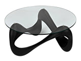 Orion Coffee Table, Black Resin Cement with Glass Coffee Tables LOOMLAN By Noir