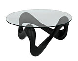 Orion Coffee Table, Black Resin Cement with Glass Coffee Tables LOOMLAN By Noir