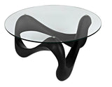 Orion Coffee Table, Black Resin Cement with Glass Coffee Tables LOOMLAN By Noir