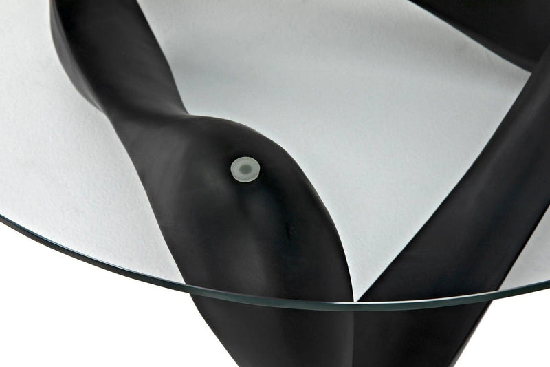 Orion Coffee Table, Black Resin Cement with Glass Coffee Tables LOOMLAN By Noir