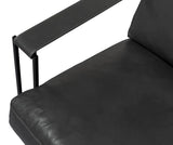 Oryan Black Leather Accent Chair Metal Frame Accent Chairs LOOMLAN By Sarreid