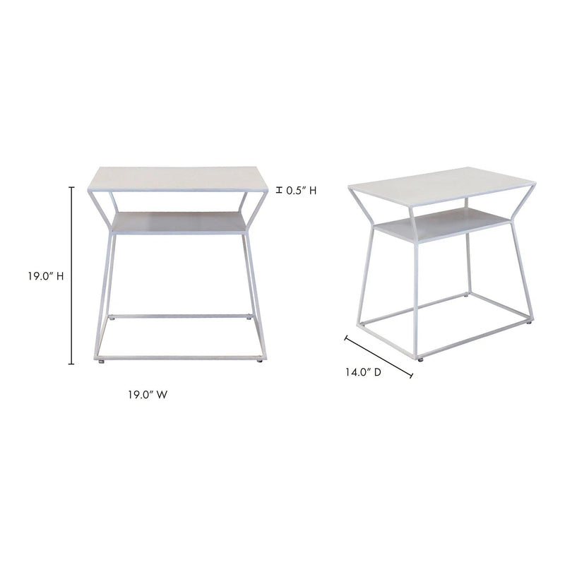 Osaka Iron White End Table Side Tables LOOMLAN By Moe's Home