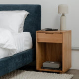 Osamu Contemporary Oak Wood Nightstand With One Drawer Nightstands LOOMLAN By Moe's Home