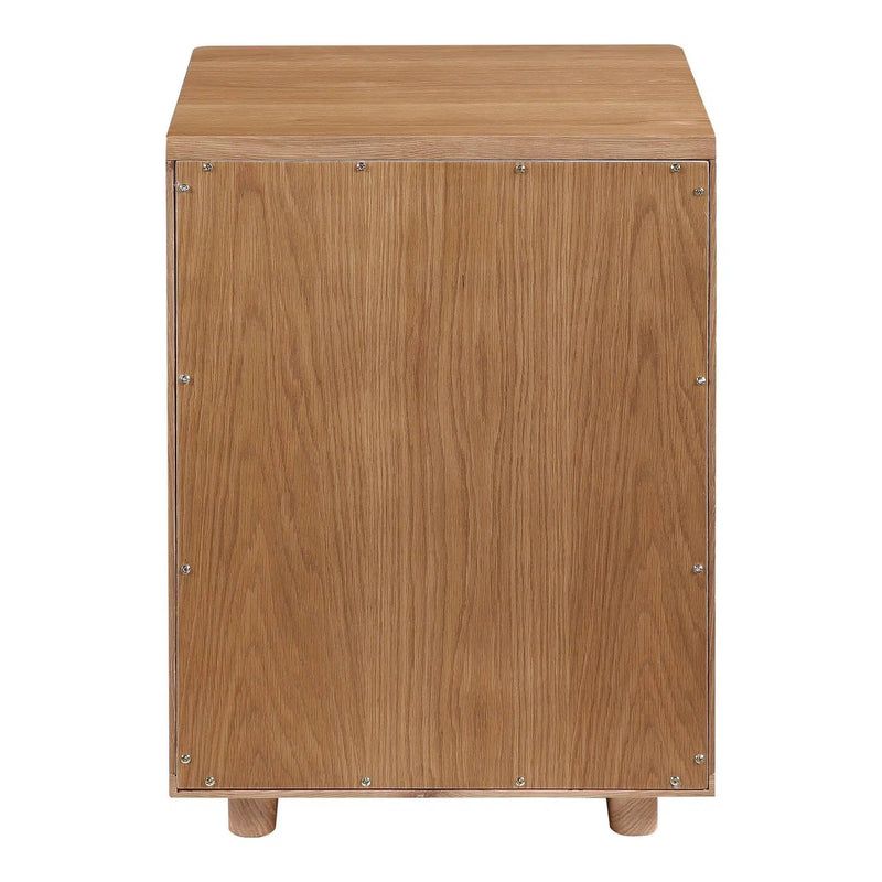 Osamu Contemporary Oak Wood Nightstand With One Drawer Nightstands LOOMLAN By Moe's Home