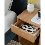 Osamu Contemporary Oak Wood Nightstand With One Drawer Nightstands LOOMLAN By Moe's Home