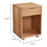 Osamu Contemporary Oak Wood Nightstand With One Drawer Nightstands LOOMLAN By Moe's Home