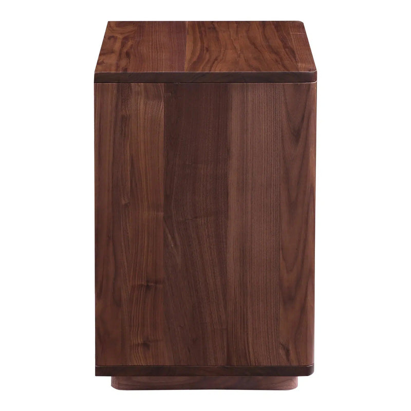 Osamu Solid Walnut Wood Brown Nightstand With One Drawer Nightstands LOOMLAN By Moe's Home